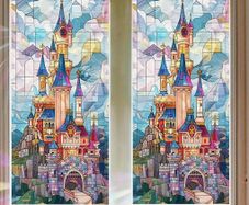 Fairy Tale Castle Foil / Privacy Foil for Windows / Doors / Shower Doors Etc - ideal for indoor & outdoor use