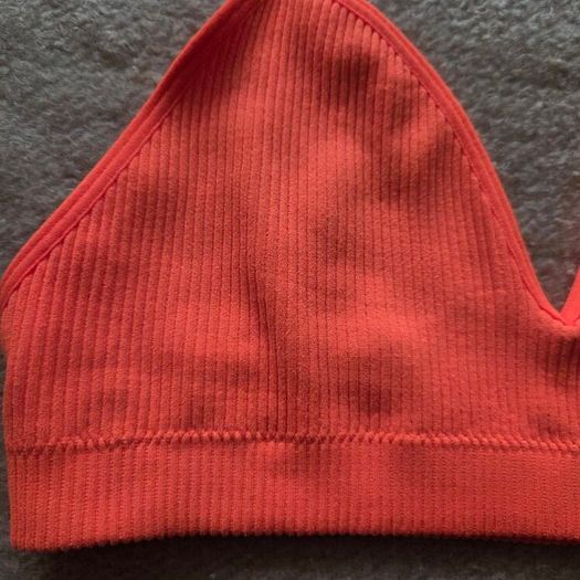 Bright orange bikini top, size S