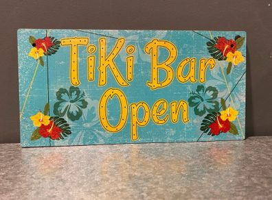 Tiki Bar open Wooden sign