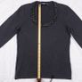 LK Bennett Blue Navy Grey Beaded Embellished Scoop Neck Long Sleeve Knit Top Size M Image 8
