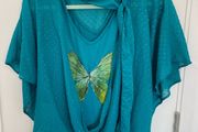 [clothes for adults] Hand painted butterfly top by Orsay, brand new, size 38/10/medium