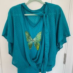 [clothes for adults] Hand painted butterfly top by Orsay, brand new, size 38/10/medium