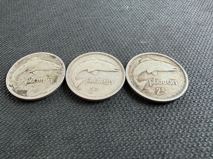 3 Silver Florin coins Ireland