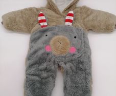 Cosy Fluffy Donkey Baby Suit With Hood 6 Months