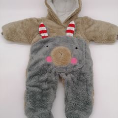 Cosy Fluffy Donkey Baby Suit With Hood 6 Months