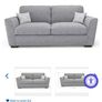 Harvey norman Fantasia grey silver 3 seater sofa Image 5