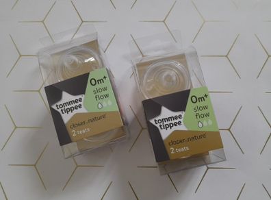 Tommee Tippee Closer to Nature Slow Flow Teats 2 Pack suitable from 0  months