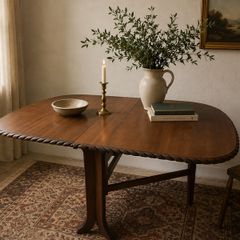 Vintage Mahogany Drop-Leaf Dining Table
