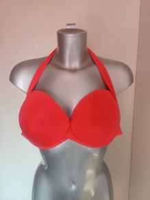 Matalan Red underwired padded halterneck bikini top size UK38DD EU85DD Postage included