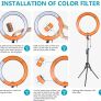 Lighting Kit: 48cm Outdoor 55W 5500K Dimmable LED Ring Light, Light Stand, Receiver for Smartphone, Youtube, TikTok, for Self Portrait Recording Image 3