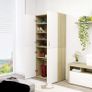 Shoe Cabinet White and Sonoma Oak 80x39x178 cm Chipboard Image 7