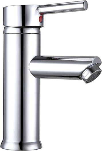 Basin Taps Mixers Bathroom Sink Tap Chrome with UK Standard Hoses Single Lever Hot and Cold Mixer Modern (FREE POSTAGE)