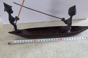 Ebony African caved Fishing Boat.