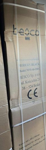 BESCO Shower Enclosure Square Black 90x90x190cm