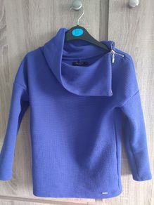 Mohito royal blue top Xs 6 zip