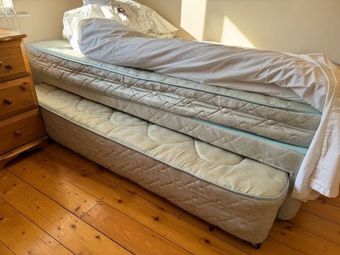 Single trundle bed - ie has further pull out single bed on wheels underneath
