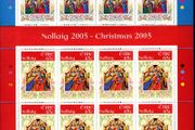 2005 Ireland Christmas Commemorative Stamp Sheetlet Plate 1B1B1B1B Mint Never Hinged (MNH).