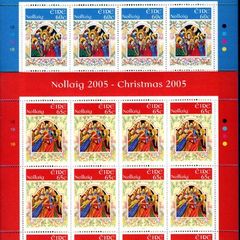 2005 Ireland Christmas Commemorative Stamp Sheetlet Plate 1B1B1B1B Mint Never Hinged (MNH).