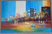 Marina Scene Original Painting