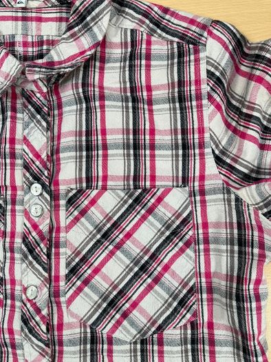 Quicksilver Button Up Short Sleeve Shirt Pink Plaid Sz Small - Pearl Button