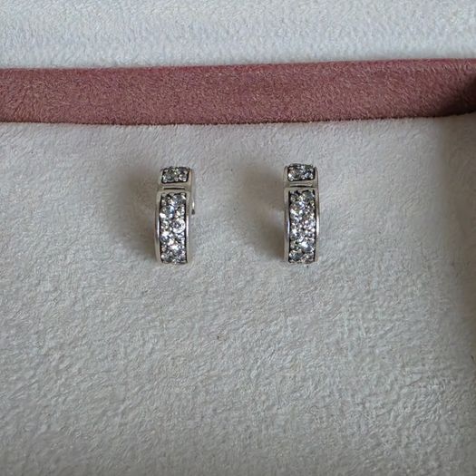 Pandora sparkly clear charm clips very good condition hallmarked
