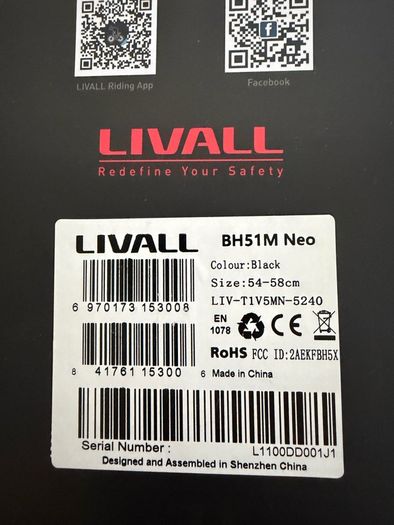 LIVALL BH51M Neo Smart Bike Helmet Black M 54 58cm