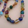 Stunning Mix Aventurine & Skunk Glass Beads Venetian Style Necklace Image 10