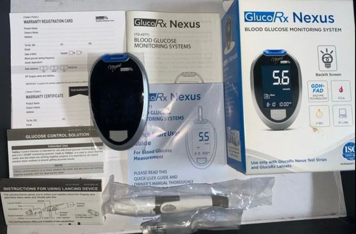 Gluco Rx Nexus Blood Glucose Meter System For Diabetics
