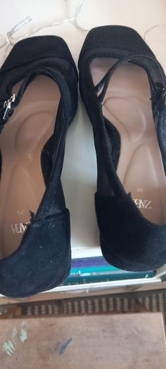 Zara Shoes | Zara Mesh Heeled Mary Janes Shoes | Color: Black | Size: 36
