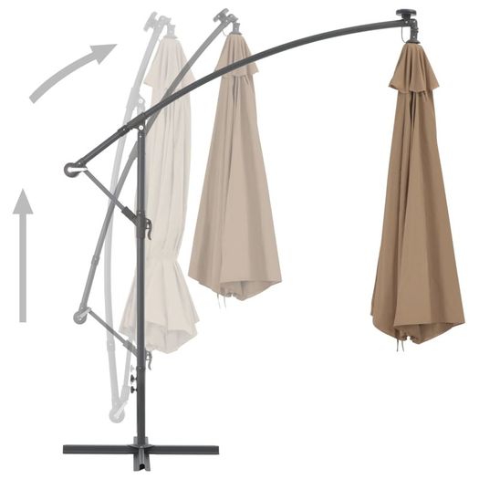 Cantilever Umbrella with Aluminium Pole 350 cm Taupe