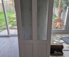 Wood Door Frosted Glass Panel