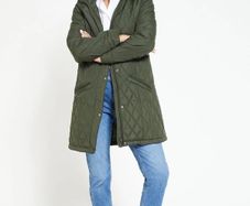 V BY VERY Womens Quilted Shower Resistant Khaki Jacket Size 8!