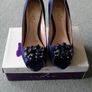 Navy/Royal Blue Matching Diamante Shoes and Bag. Image 7