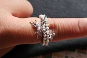 Sumiyaki Butterfly Faux Pearl Adjustable Ring