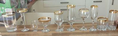 Vintage Gold-Rimmed Glassware