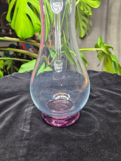 Jerpoint Glass Handcrafted Studio Art Glass Pitcher Purple Base