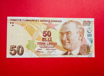 Turkey   50  Lira  2009  Pick  225a  AA PREFIX  SCARCE  ( Uncirculated )