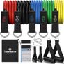 Resistance Bands Set Exercise Bands, Resistance Bands Set Men Home Workouts With 5 Fitness Tubes, 2 Foam Handles, 2 Ankle Straps, 2 Door Anchor (FREE SHIPPING) Image 2