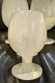 6 Handmade White Onyx Wine Glass Set