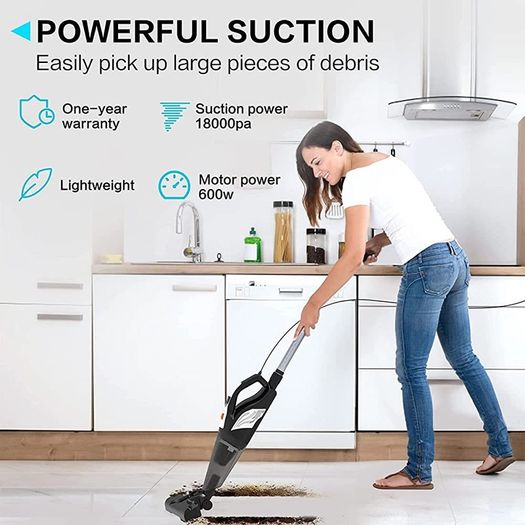 Vacuum Cleaner, Corded Upright Vacuum Cleaners, 18000pa Strong Suction hoover Vacuum Cleaner with Non-Woven Fillters, 4-in-1 Lightweight Stick & Handheld Vacuum, For Stairs/Hard Floor (FREE POSTAGE)