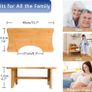 Bamboo Toilet Stool for Feets, Waterproof and Non-Slip Potty Squat Stool Seat Adult Kids, 40 x 20 cm Bathroom Compact One Step Toilet Squatting Stools for Potty Assistance, Toilet Posture Image 2