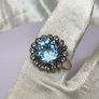 A beautiful vintage silver ring with Sky Blue Topaz and White Topaz. Image 9