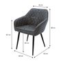 Dining chair set of 4 diamond quilting faux leather Brown or Grey Image 8