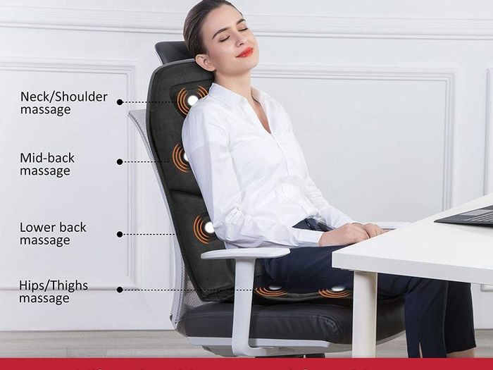 Back Massager for Pain- Massage Chair with 10 Vibration Motors,Chair Massager, Massage Chair Pad for Back, Gifts for Women,Men,Dad,Mom, Him