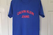 calvin klein tshirt size medium ptp 20" blue in like new condition