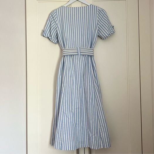 Sezane blue and white stripe dress