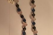 Rose quartz, Smokey quartz, Fluorite necklace