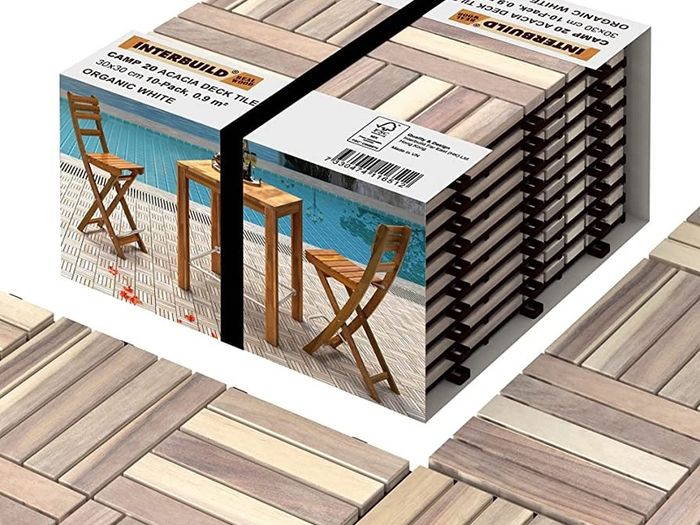 Acacia Hardwood Decking Tiles,Decking Board Espresso 30x30cm 10 Tiles MULTIPLE COLOURS AVAILABLE (FREE SHIPPING)