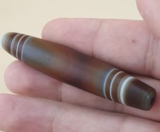 Vintage Yemeni Suliemani Natural Stripe Pattern Agate Bead