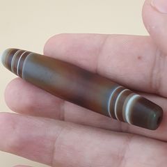 Vintage Yemeni Suliemani Natural Stripe Pattern Agate Bead